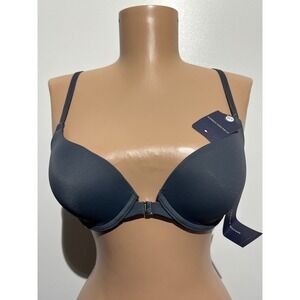 Tommy Hilfiger Womens Racerback Micro Push Up Bra Charcoal Grey 34B R72T034 NWT